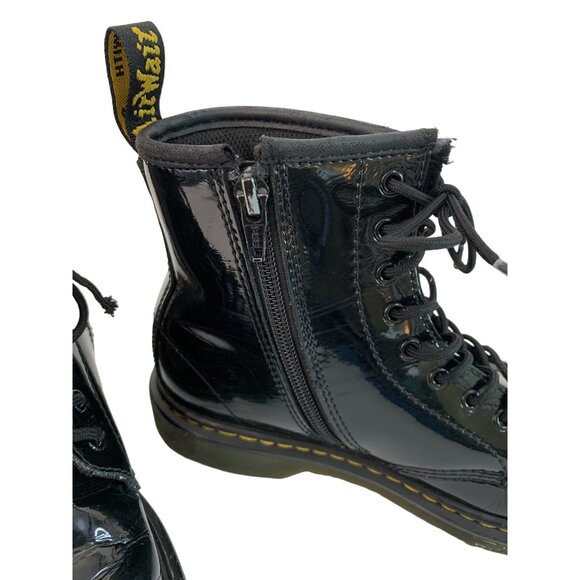 Dr. Martens Junior 1460 J Patent Leather Combat Boots Size 4 M / 5 L GUC 7482 - Picture 8 of 15